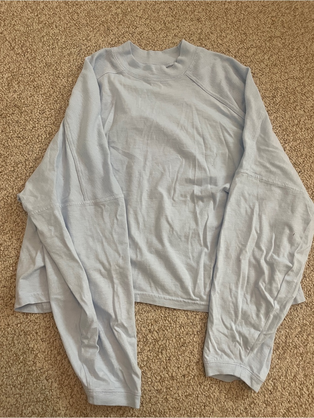 Aerie Light Blue Long Sleeve Crewneck Top